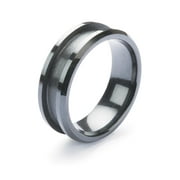 Easy Inlay Comfort Ring Core - Black Ceramic - 8mm, Size 13.5  Inlay Material Sold Separately