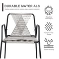 thumbnail image 3 of Nuu Garden Iron Woven Outdoor  Dining Chair Set of 2, Rope, Patio, Backyard, Deck, Light Weight, Black & Gray, 3 of 8