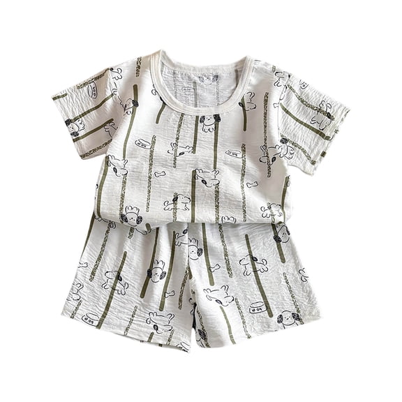 KPOPLK Toddler Girls Pajamas Kids Pajamas Set Ruffled Short Sleeves Summer Pjs Sleepwear for Girl Size 6-7 Years