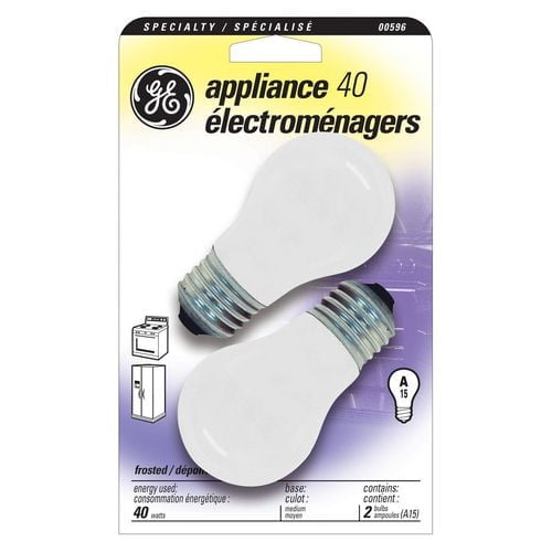 GE Lighting Canada Ge 40W Appliance Bulb White 2pk