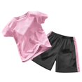 thumbnail image 2 of Karoyedx Boys Activewear Sets Toddler Boys Outfit Sets Summer Casual Short Sleeve Sport Clothing Set Pink Size,5-6 Years, 2 of 5