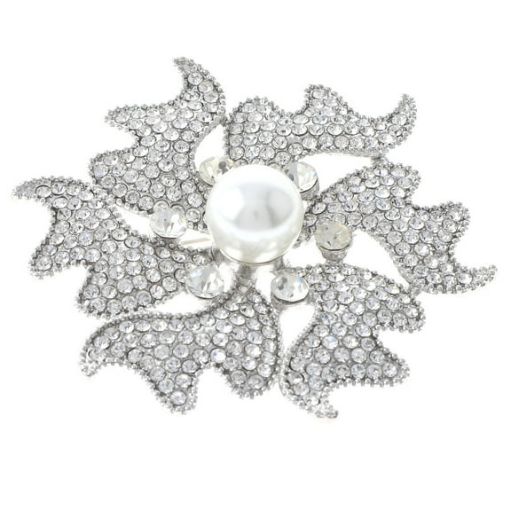 Large Crystal Flower Brooch