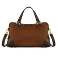 thumbnail image 4 of Wrangler Women's Suede Leather Satchel Handbag, Western Style Top-Handle Shoulder Crossbody Bag with Detachable Strap, Coffee, 4 of 6