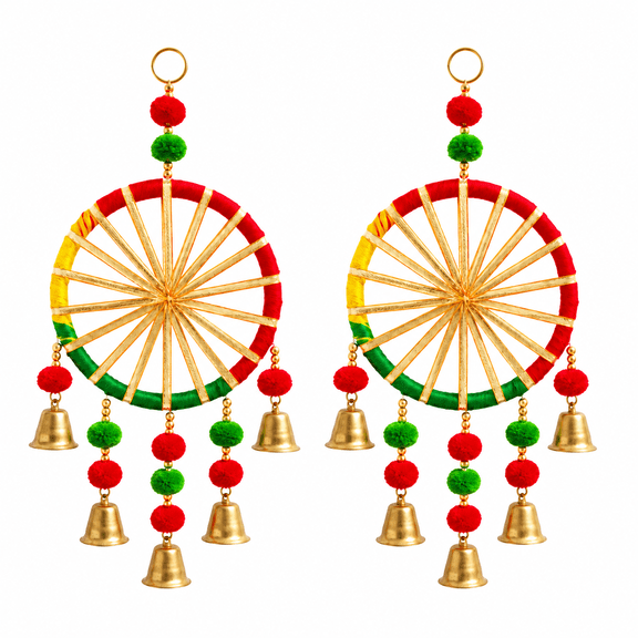 Blue Craft 1 Chakri Multicolor Door Wall Hanging Toran, 12.5 x 6 in, Pack of 2