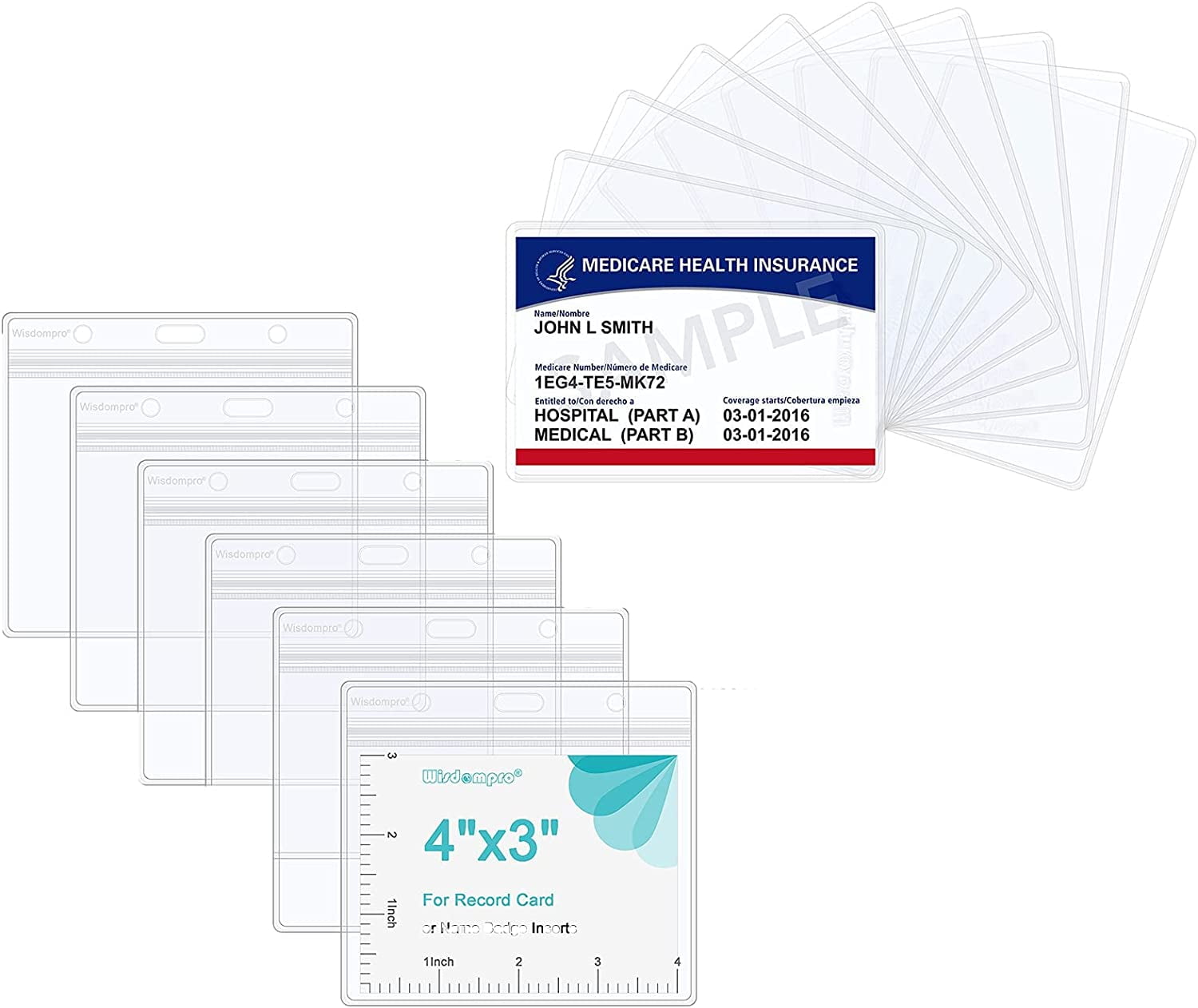 QWZNDZGR 10 Pack Clear Social Security Card Protector Medical Card