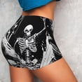 thumbnail image 4 of Susaid Skeleton Wave Artwork Print Intensify Workout Shorts for Women Seamless Scrunch Short Gym Yoga Running Sport Active Exercise Fitness Shorts-XX-Large, 4 of 8