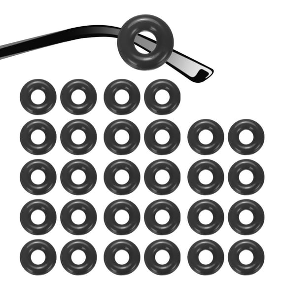 14 Pairs Glasses Ear Grip 0.44" Silicone Ring Type Eyewear Retainer, Black