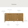 thumbnail image 3 of My Texas House Linden Fluted Buffet Cabinet Sideboard with Adjustable Shelves, Warm Brown, 3 of 13