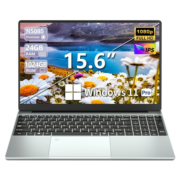 KUU 15.6 in Fhd Laptop 24GB RAM 1024GB SSD Intel Celeron, Fingerprint, Backlit Keyboard, Windows 11 Pro