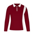 thumbnail image 4 of UVEASISHA Men's Golf Shirts Quarter Zip Raglan Long Sleeve Polos Shirts Slim Fit Stretch Casual Business Work Shirt Stylish Outdoor Collared T-Shirt Back to College Sale,Wine,S, 4 of 6