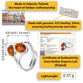 thumbnail image 2 of Baltic Amber Sterling Silver Adjustable Ring for Women, Genuine Real Gemstone, Jewelry Lab Certified, 2 of 7