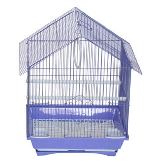 Cage pour Perruche de Taille Moyenne Style Dessus de Maison 13,3 x 10,8 x 17,8 Po, Violet