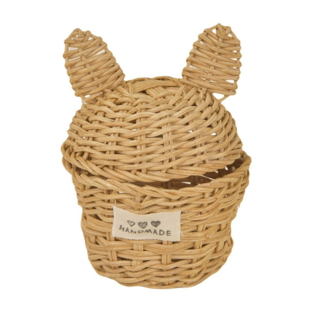 1:12 Cesta tejida clásica DIY Juego de piezas Casa Suministros Simulación Escena Accesorios marrón claro