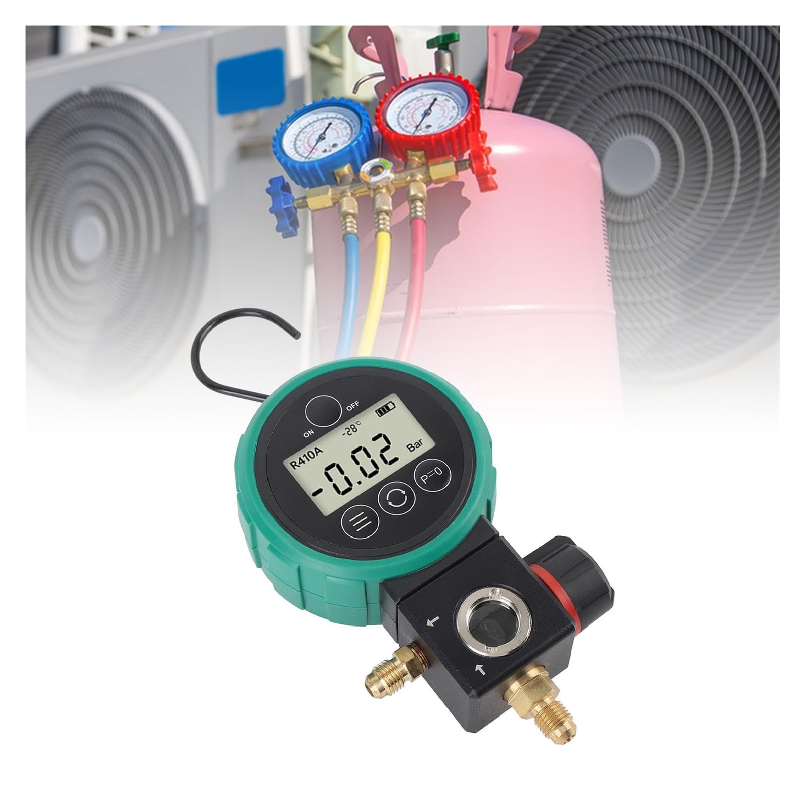 HVAC Vacuum Gauge Tester Power Saving Overpressure Alarm Digital HVAC Gauge Timed Shutdown