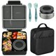 thumbnail image 1 of Set de lonchera Howeemo con 4 compartimentos y termo para sopa de 8 oz, 1 of 7