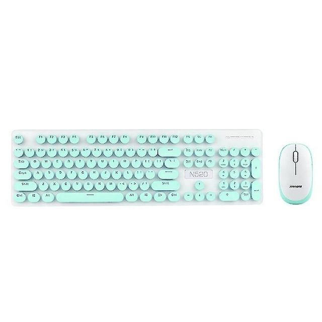 Ergonomic 2.4GHz Wireless Keyboard and Mouse Combo with Round Suspension Keycaps - Low Noise, 104 Keys, USB Interface, Compatible with Windows XP/7/10 Laptops & Desktops - Stylish Design for