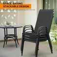 thumbnail image 2 of CZMJY Patio Chairs Set of 2 – Stackable Outdoor Dining Chairs with Comfortable Sling High Back Chairs and Armrests for Lawn, Poolside, Courtyard, Balcony, Garden, Black, 2 of 7
