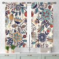 thumbnail image 3 of Boho Floral Curtains, Vintage Paisley Floral Mandala Indian Bohemian Retro Flower Print Blackout Window Curtains for Living Room Bedroom Kitchen Bathroom 2 Panels, 55x39 Inch, 3 of 4