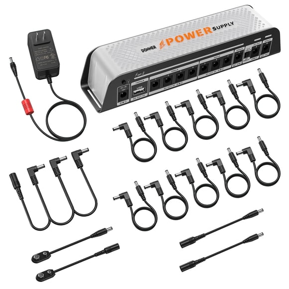 Fuente de alimentación para pedal de guitarra Donner DP-Z 9V 11 salidas con USB