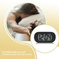 thumbnail image 2 of kurtrusly LED Alarm Clock with Snooze Night Light Table Bedside Alarms Silicone Shell LCD Screen Bell Home Travel Office Dorm Black, 2 of 9