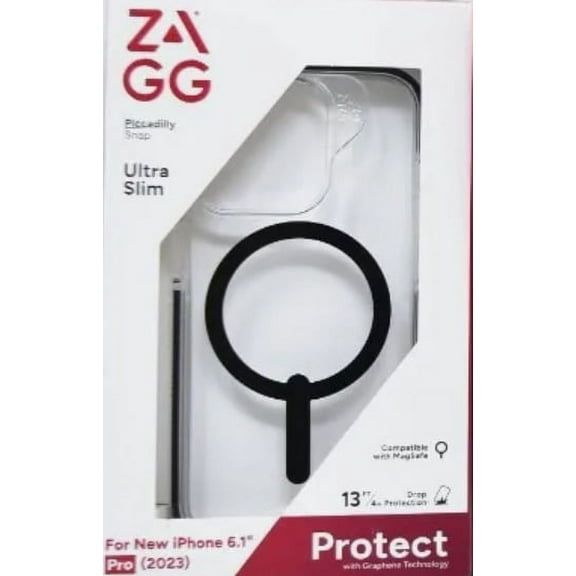 Zagg Picadilly Snap Case For iPhone 15 Pro, Clear & Black