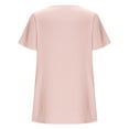 thumbnail image 5 of Puntoco Short Sleeve Women Tops Clearance 2025,Summer Women'S Scoop Neck Short Sleeve Shirts Ribbed Slim Fitted Casual Basic Top Blouses Pink M(M), 5 of 6