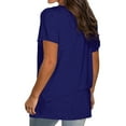 thumbnail image 5 of TEMOFON Women Blouses Summer Fashion Short Sleeve T-Shirts Comfy Vneck Tops Trendy Loose Fit Tops, 5 of 6