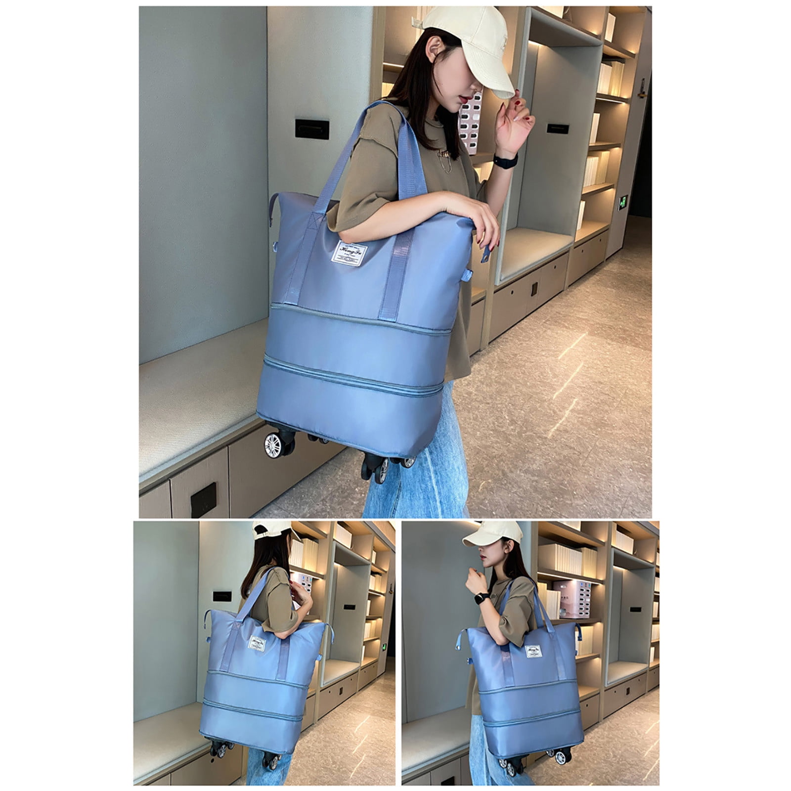 airpow Makeup Storage Box Universal Wheel Travel Bag, Large Capacity Folding Water-Proof Travel Bag Handbag Handbag Travel Duffel Bag Ladies Multi-Function Travel Bag