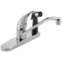 Peerless Single Handle Deck-Mount Kitchen Faucet in Chrome P114LF