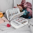thumbnail image 3 of RUseeN Travel Jewelry Box, Upgraded Travel Jewelry Case, Portable Jewelry Boxes for Women, PU Leather Jewelry Box, Travel Jewelry Organizer for Necklaces, Rings, Earrings, Bracelets, White, 3 of 8