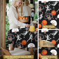 thumbnail image 5 of Basketball and Silhouette Black Pattern Round Tablecloth 70"x70", Wrinkle Resistant Wipeable Table Cover for Kitchen Dining Room Picnic Patio and Party, 5 of 6