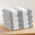 thumbnail image 5 of 100% Cotton Cabana Striped Beach & Pool Towels (4 Pack - 30" x 60", Light Grey), 5 of 6
