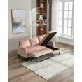 thumbnail image 2 of Reversible Sectional Sleeper, Wide Couch Sectional Sofa with Storage, Pull-Out Sofa Bed, 3-Seat Upholstered Sleeper Sofa, L-Shape with Chaise for Living Room Small Apartment Bedroom, Pink, 2 of 8