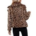 thumbnail image 4 of ITFABS Manteau Imprimé Zèbre/léopard Femme, Cardigan Col Revers à Manches Longues, 4 of 9
