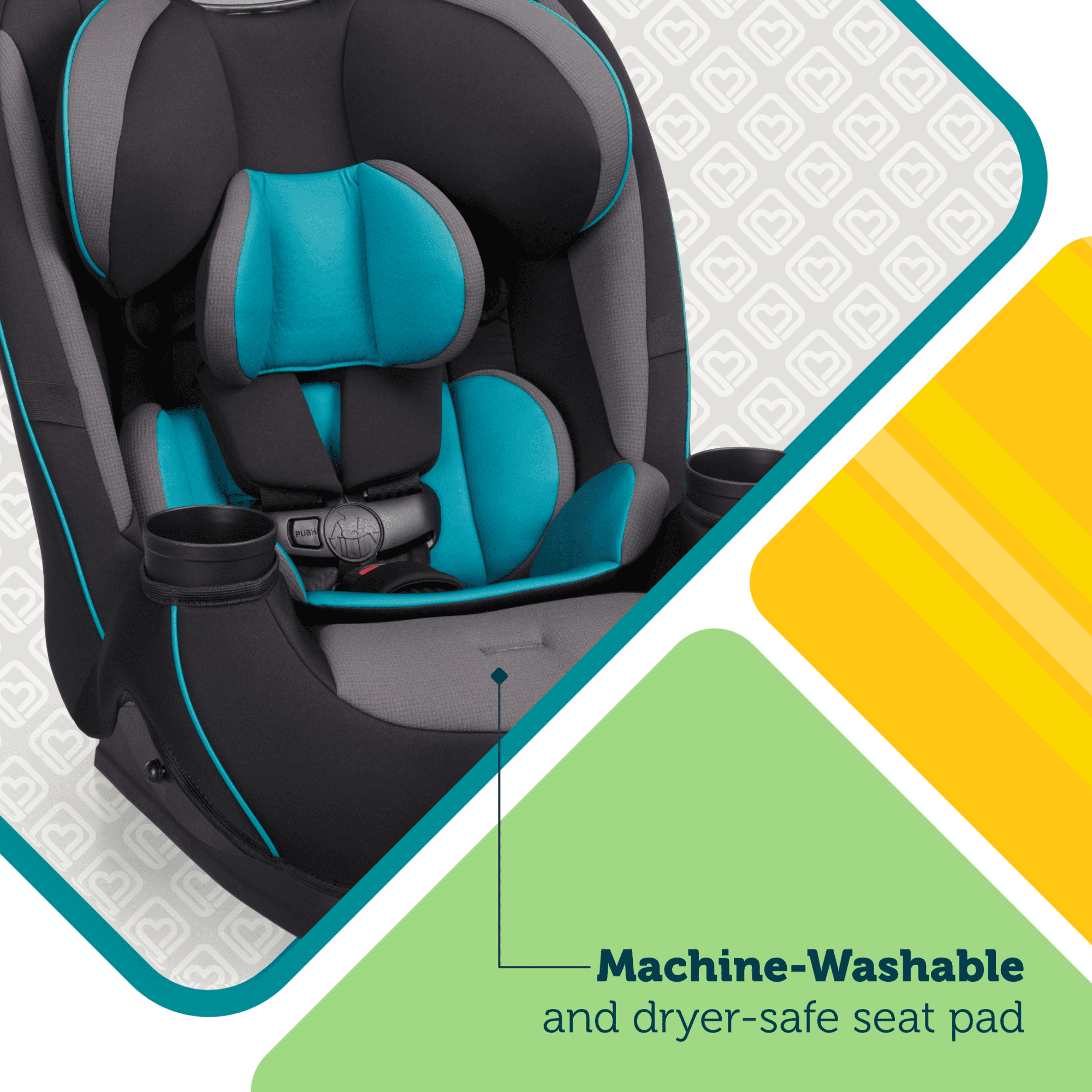 Safety 1st Grow and Go All-in-One Slim Convertible Car Seat Rear Facing, (5-40 lbs), Forward Facing (30–65 lbs), High Back Booster Seat (40-100 lbs.), Black Phantom
