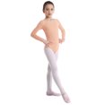 thumbnail image 3 of Yeahdor Girls Basic Team Uniform Short/Long Sleeve Gymnastics Workout Ballet Dance Leotard Solid Color Bodysuit Activewear Apricot 3, 3 of 7