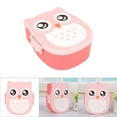 thumbnail image 3 of Plastic Portable Cartoon Owl Lunch Box Food Safe Microwave Storage Container Box Lunch Toddler For Kitchen And Box Set Portable Bento Backpack Kids, 3 of 8