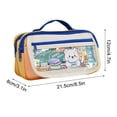 thumbnail image 2 of PEONAVET Stationery Storage Large Capacity Pencil Case Flip Cover Stationery Box Multifunctional Transparent Pencil Case, 2 of 5