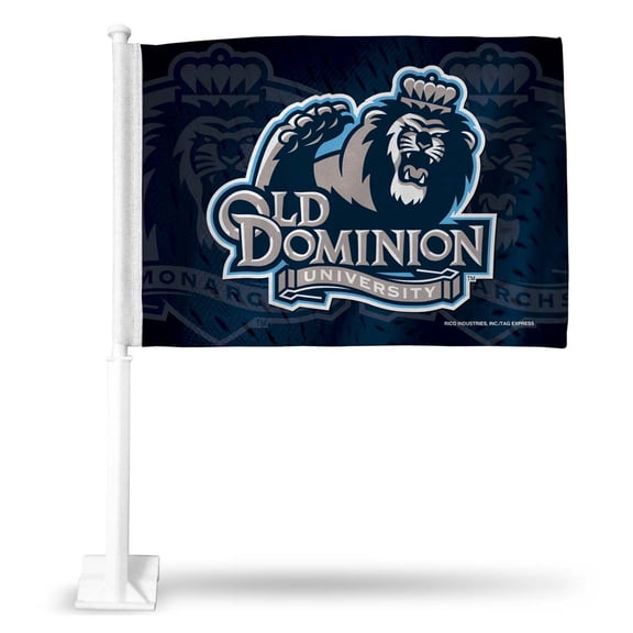 Rico Industries Old Dominion College Double Sided Car Flag - 16" x 19" - Strong Pole that Hooks Onto Car/Truck/Automobile