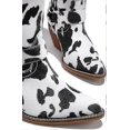 thumbnail image 2 of Cow Print Cowgirl Boots Block Chunky Heel Mid Calf, 2 of 4