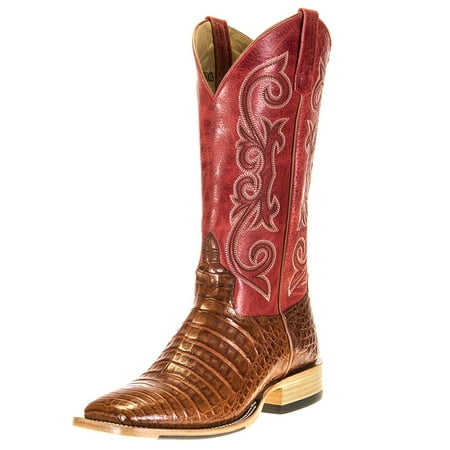 

Horsepower HP8003 Men`s HP Top Hand Brandy Caiman Belly 13` Red Sinsation Top Square Toe