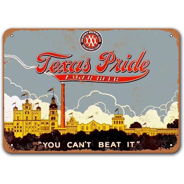 Letrero de aluminio de metal retro con texto en inglés "Texas Pride Lager Beer Signs", cartel de placa Sisoso para bar, cueva de hombre, pub, garaje, decoración de pared. Tamaño: 12 x 8 pulgadas