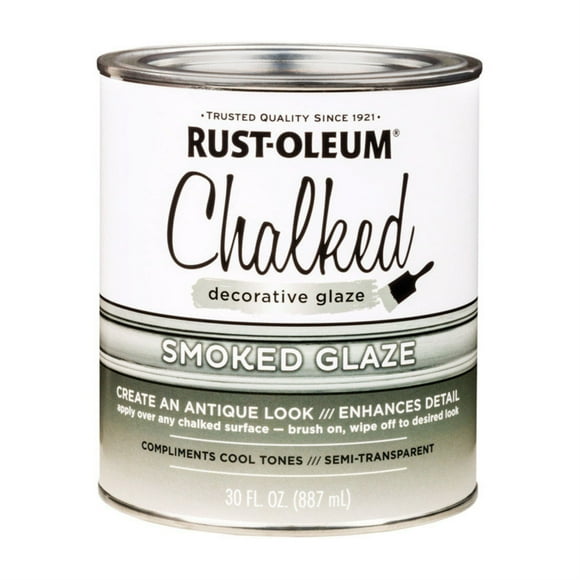Rust-Oleum 315883 Chalked Decorative Glaze, 30 oz, 30 Fl Oz, Semi-Transparent Smoked, 30 Fl Oz