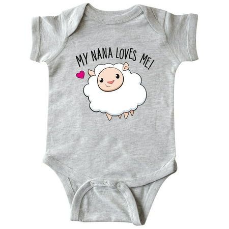 

Inktastic My Nana Loves Me- cute sheep Gift Baby Boy or Baby Girl Bodysuit