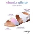 thumbnail image 2 of bebe Girls’ Sandal – Two Strapped Patent Leatherette Glitter Sandals (Toddler/Little Kid), 2 of 7