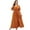 caramel colour, variant on Women Plus Size Wrap Maxi Dress Short Flutter Sleeves Empire Waist Split A Line Boho Casual Dress