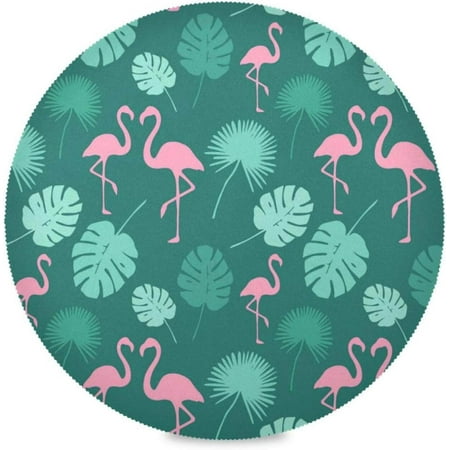 

Bestwell Trendy Flamingo Round Placemats 6 pack Table Mats for Kitchen Washable Non-Slip Place Mats Heat Resistant Place Mats for Kitchen Dining Table Decoration