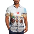 thumbnail image 2 of Goodtrade8 Short Sleeve Shirts for Men Summer Plain Button Hawaii Casual Collared Button up Beach V-Neck Mens T-Shirts Outfits, 2 of 6