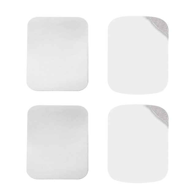 Placas de metal de reemplazo Uxcell plateadas para soportes de teléfono magnéticos, 1.77x1.37" 4Pcs