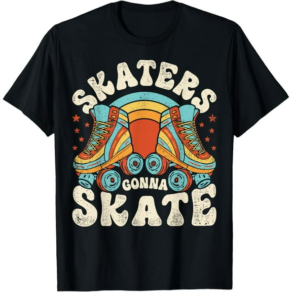Roller Skating Funny Skaters Gonna Skate Retro 70s 80s Girls T-Shirt